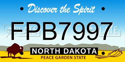 FPB7997 North Dakota License Plate