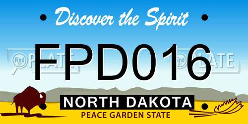 FPD016 North Dakota License Plate