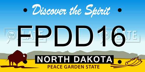 FPDD16 North Dakota License Plate