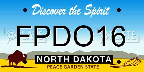 FPDO16 North Dakota License Plate