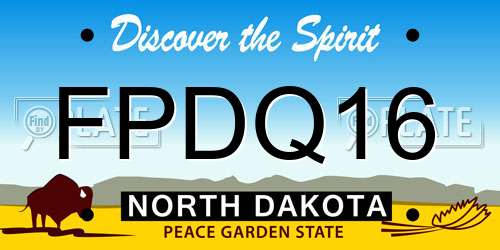 FPDQ16 North Dakota License Plate