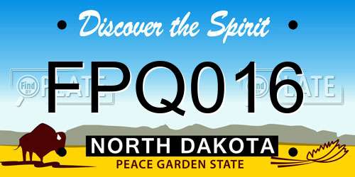 FPQ016 North Dakota License Plate