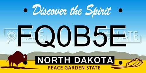 FQ0B5E North Dakota License Plate