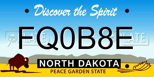 FQ0B8E North Dakota License Plate