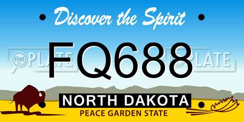 FQ688 North Dakota License Plate