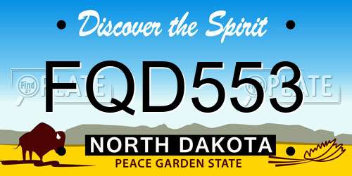 FQD553 North Dakota License Plate