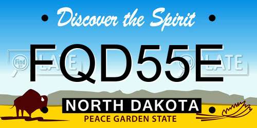 FQD55E North Dakota License Plate