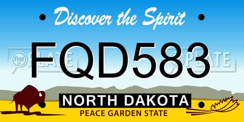 FQD583 North Dakota License Plate