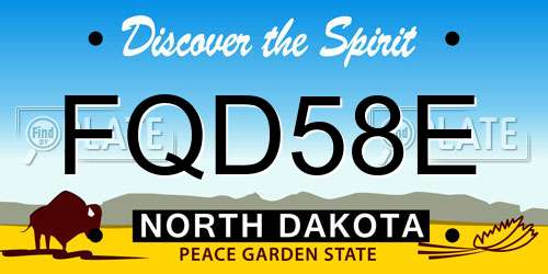 FQD58E North Dakota License Plate