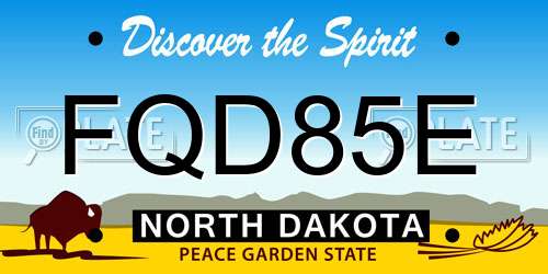 FQD85E North Dakota License Plate