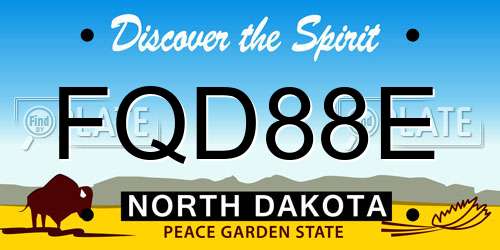 FQD88E North Dakota License Plate