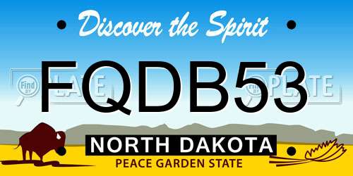 FQDB53 North Dakota License Plate