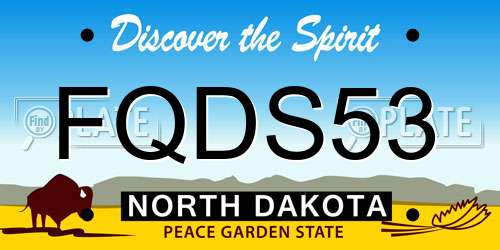 FQDS53 North Dakota License Plate
