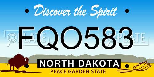 FQO583 North Dakota License Plate