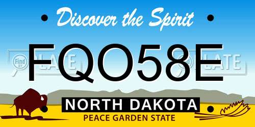 FQO58E North Dakota License Plate