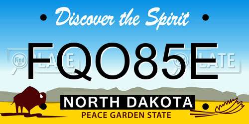 FQO85E North Dakota License Plate