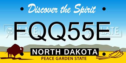 FQQ55E North Dakota License Plate