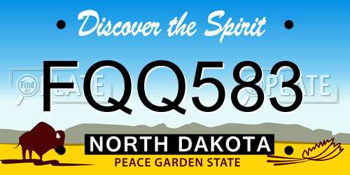 FQQ583 North Dakota License Plate