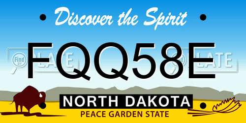 FQQ58E North Dakota License Plate