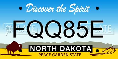 FQQ85E North Dakota License Plate