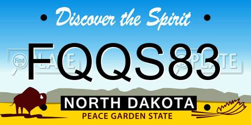 FQQS83 North Dakota License Plate