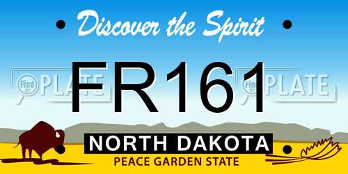 FR161 North Dakota License Plate