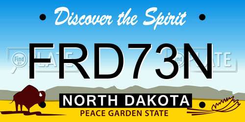 FRD73N North Dakota License Plate