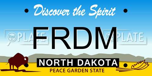 FRDM North Dakota License Plate