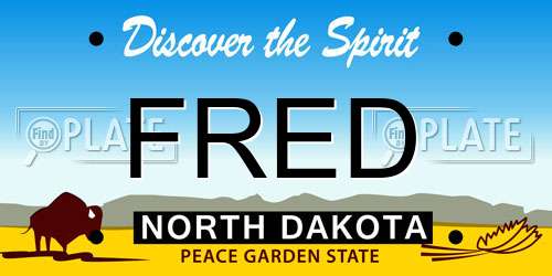 FRED North Dakota License Plate