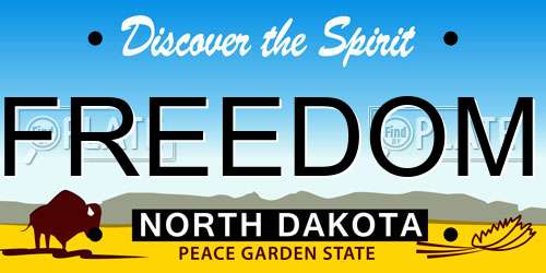 FREEDOM North Dakota License Plate