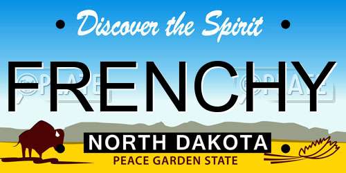 FRENCHY North Dakota License Plate