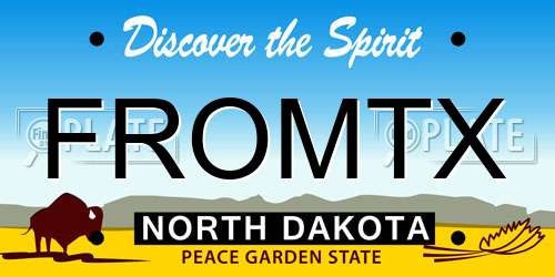 FROMTX North Dakota License Plate