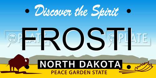 FROSTI North Dakota License Plate