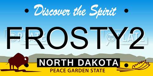 FROSTY2 North Dakota License Plate