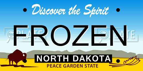 FROZEN North Dakota License Plate