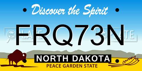 FRQ73N North Dakota License Plate