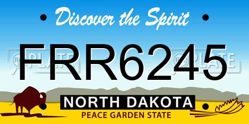 FRR6245 North Dakota License Plate
