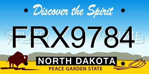 FRX9784 North Dakota License Plate