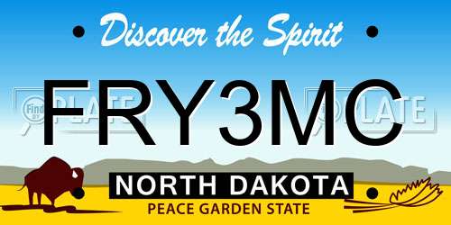 FRY3MC North Dakota License Plate