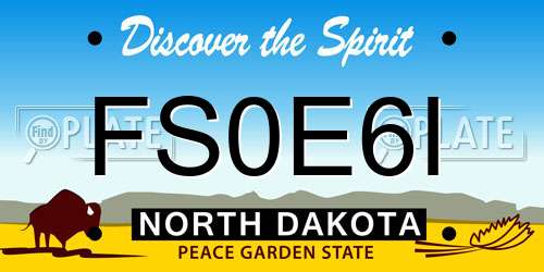 FS0E6I North Dakota License Plate