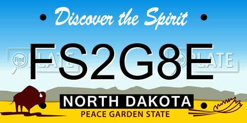 FS2G8E North Dakota License Plate