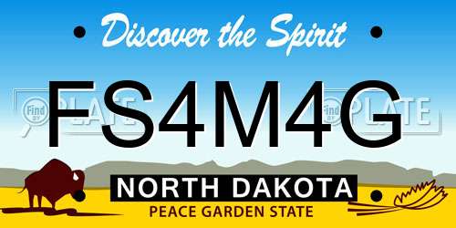 FS4M4G North Dakota License Plate