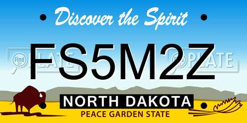 FS5M2Z North Dakota License Plate