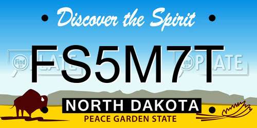 FS5M7T North Dakota License Plate