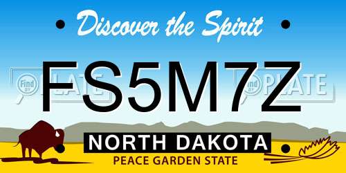FS5M7Z North Dakota License Plate