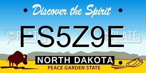 FS5Z9E North Dakota License Plate