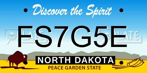 FS7G5E North Dakota License Plate