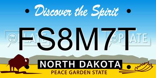 FS8M7T North Dakota License Plate