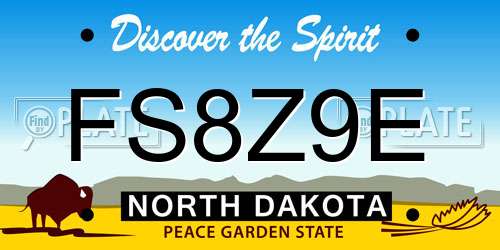FS8Z9E North Dakota License Plate