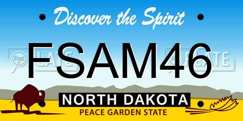 FSAM46 North Dakota License Plate
